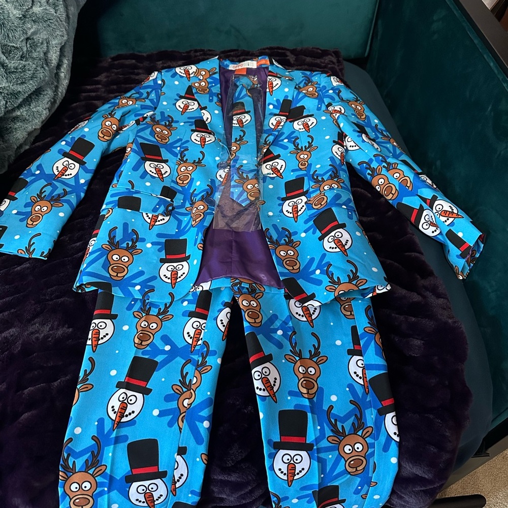 OppoSuits Blue Christmas Suit